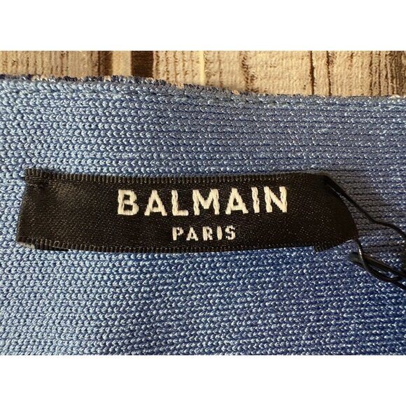 Balmain  Trompe L'oeil Denim Leggings size 44 US 12 NWT $1850 Made in France - Picture 2 of 13